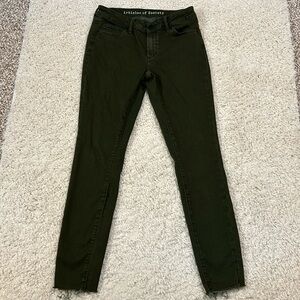 ARTICLES OF SOCIETY 27 dark green skinny jeans with raw hem